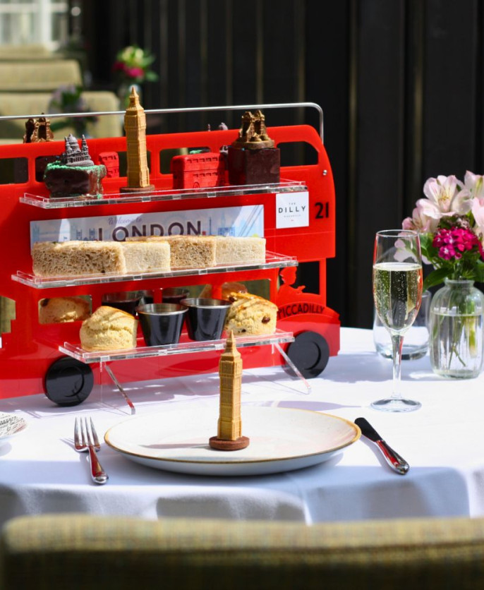 The Dilly London themed afternoon tea